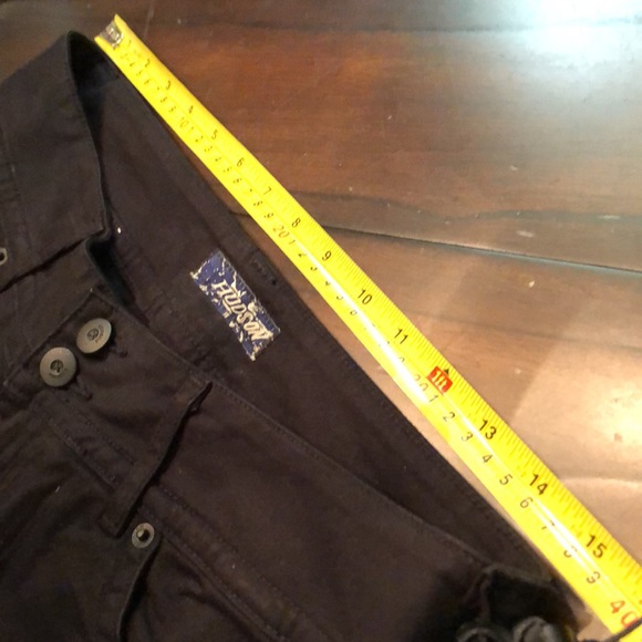 💫 Hudson Jeans cropped black brushed cotton button back pocket pants - Picture 5 of 12